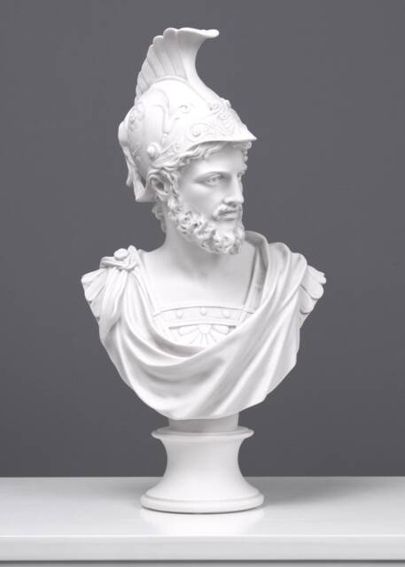 Ajax The Great Bust Sculpture - Greater Aias Greek Warrior With Helmet Handmade in Europe - 41 cm/16 Inch Ancient Home - image 1