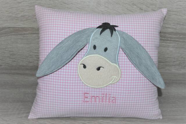 Pillow Donkey 3D Ears, Pillow, Name Pillow Donkey, Baptism Birth 3 D Mule - image 1