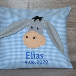 Pillow Donkey 3D Ears, Pillow, Name Pillow Donkey, Baptism Birth 3 D Mule - thumbnail 3