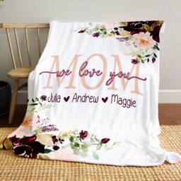 Personalized Christmas Gift For Mom, Grandparents Blanket From Grandkids, Mom Present, Grandma - thumbnail 2
