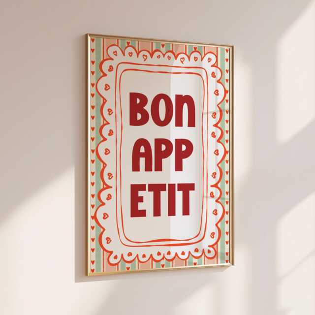 Bonappetit - Home Print Wall Decor Quirky Kitchen Prints