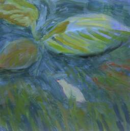 Little Grey Bird in The Grass - Original Fine Art, Wall Decor, Bird Acrylic Painting On Panel Irene Stapleford Wantknot Shop - thumbnail 1