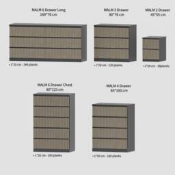 Furniture Drawer Overlay, Slat Wall Panel, Set Of Decorative Wooden Slats 1cm Wide, Ikea Malm Overlay, Malm Sticker, Wooden Furniture Appliques - thumbnail 2