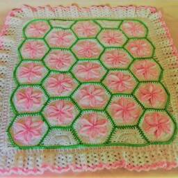 Coming Home Gift. Crochet Baby Girl Flower Blanket For Stroller, Bassinet Or Crib With 3D Perfect Shower - thumbnail 2