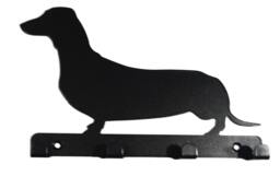 Dachshund - Sausage Dog Silhouette Key Hook Rack - Metal Wall Art