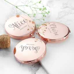 Personalised Round Rose Gold Compact Mirror - thumbnail 3