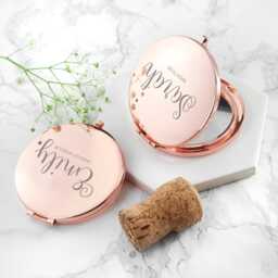Personalised Round Rose Gold Compact Mirror - thumbnail 2