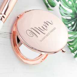 Personalised Round Rose Gold Compact Mirror - thumbnail 4