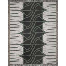 Green Botanical Woven Cotton Blanket - thumbnail 4