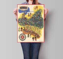 Old Pictorial Map Of Poland -Vintage Print - Polish Gift Art Wall - thumbnail 1