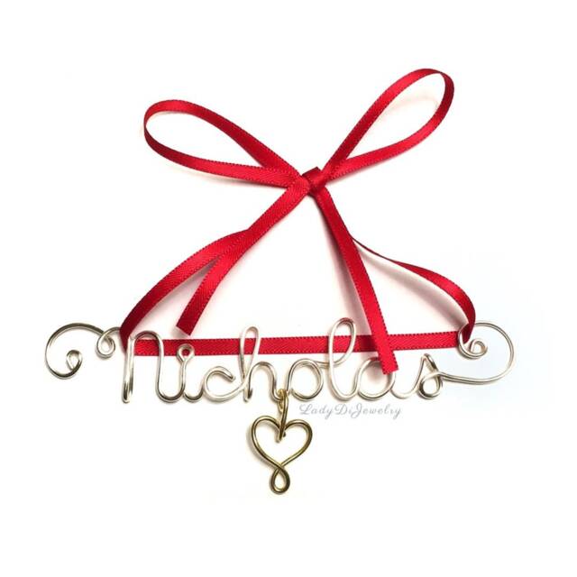 Personalized /Ornament -Name Gift /Birthday /Holiday Tree Present -Gold /Rose /sterling Silver Christmas - image 1