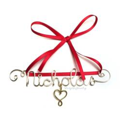 Personalized /Ornament -Name Gift /Birthday /Holiday Tree Present -Gold /Rose /sterling Silver Christmas - thumbnail 1