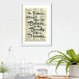 The Future Belongs To Those Who Believe in Beauty Of Their Dreams Inspirational Art Print Wall Decor Motivational Graduation Dorm - thumbnail 4