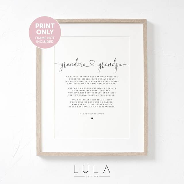 Grandma & Grandpa Poem A4 Or A5 Print, Gift, Grandparent Poem, Gift For Grandparents, Christmas - image 1