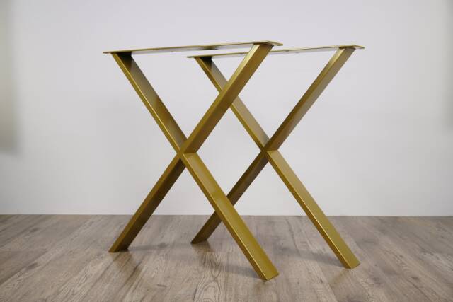 Metal Dining Table Legs - Set Of 2 X-Shape. Modern Steel Legs - image 1