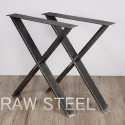 Metal Dining Table Legs - Set Of 2 X-Shape. Modern Steel Legs - thumbnail 2