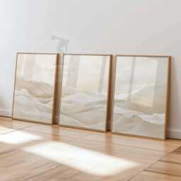 Set Of 3 Neutral Abstract Prints, Minimalist Wall Art, Beige Poster Set, Home Decor, Bedroom Living Room Art