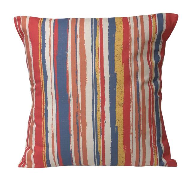 1 X Marcel Stripe Red Blue Orange Yellow Cotton Scatter Pillow Cushion Cover 16 - image 1