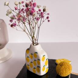 Lemon Tiny Vase/Mini Funky For Dried Flowers Handshaped Handpainted Boho Decor Hyggee Birthday Gift Minimalist - thumbnail 3