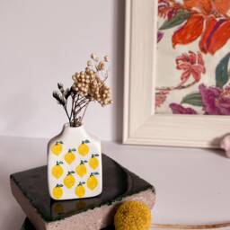 Lemon Tiny Vase/Mini Funky For Dried Flowers Handshaped Handpainted Boho Decor Hyggee Birthday Gift Minimalist - thumbnail 1