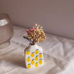 Lemon Tiny Vase/Mini Funky For Dried Flowers Handshaped Handpainted Boho Decor Hyggee Birthday Gift Minimalist - thumbnail 2
