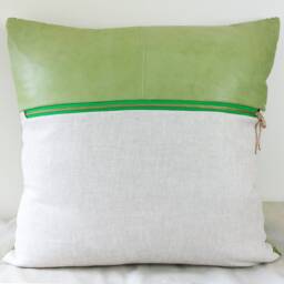 Wilshire Green Woven Pillow Designer Throw Handwoven Artisan Gift Forest Moss - thumbnail 2