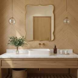 Vanity Brass Mirror Italian Style Asymmetrical Wall Decor Mirror - thumbnail 2