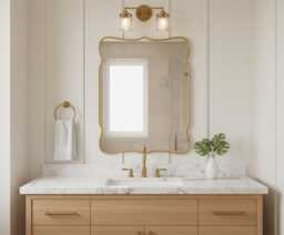 Vanity Brass Mirror Italian Style Asymmetrical Wall Decor Mirror - thumbnail 1