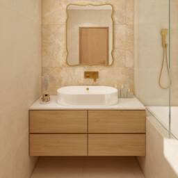 Vanity Brass Mirror Italian Style Asymmetrical Wall Decor Mirror - thumbnail 4