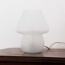 Mushroom Light, Frost Venetian Murano Table Lamp, Texture Glass - thumbnail 4