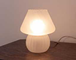 Mushroom Light, Frost Venetian Murano Table Lamp, Texture Glass - thumbnail 1