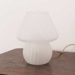 Mushroom Light, Frost Venetian Murano Table Lamp, Texture Glass - thumbnail 2