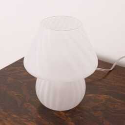Mushroom Light, Frost Venetian Murano Table Lamp, Texture Glass - thumbnail 2