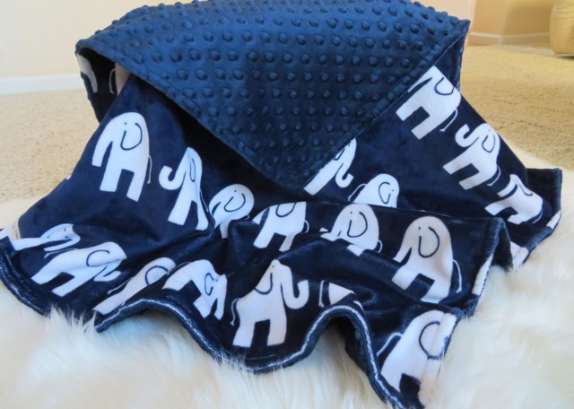 The Elephant Baby Blanket, Minky Cuddle Fabric, Personalized Baby Gift, Usa Handcrafted - image 1