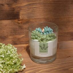 Succulent Scented Candle - Handmade Soy Wax Botanical Home Decor Valentine's Day Gift Mother's Floral - thumbnail 3