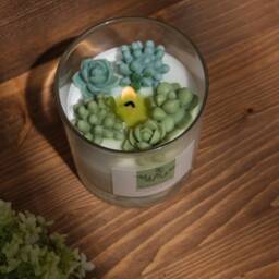 Succulent Scented Candle - Handmade Soy Wax Botanical Home Decor Valentine's Day Gift Mother's Floral - thumbnail 2