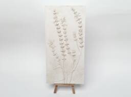 Tile Basil Cast. Botanical Decorative Unique Plaster Wall Art Frame Wood Concrete Impression Pressed Flowers Eco Friendly - thumbnail 1
