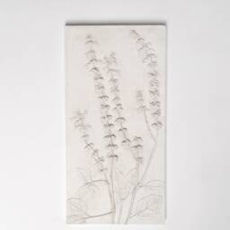 Tile Basil Cast. Botanical Decorative Unique Plaster Wall Art Frame Wood Concrete Impression Pressed Flowers Eco Friendly - thumbnail 2