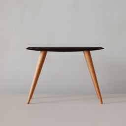 Handmade Charred Wood Stool Handcarved Bathroom Stool - thumbnail 3