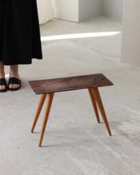 Handmade Charred Wood Stool Handcarved Bathroom Stool