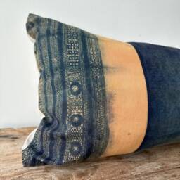 Vintage Hmong Hemp Lumbar Pillow Cover Rustic Ethnic Textile - 12x36 - thumbnail 4