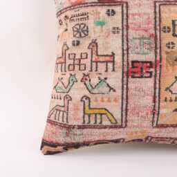 Kilim Pillow Cover 16x16 Turkish Rug Pillow, Vintage Wool Cushion - thumbnail 2