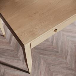 Mid-Century Modern Oak Desk With Brass Accents - thumbnail 3