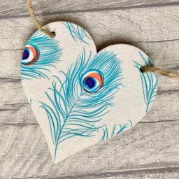 Peacock Bunting, Wooden Feather Garland, Gifts For 5Th Anniversary, Romantic Bird Wall Decor - thumbnail 2