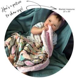 Baby Blanket - Boy Owl Woodland Brown Minky Shower Gift - thumbnail 4