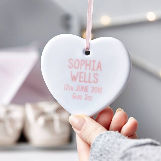Personalized Ceramic Baby Keepsake - First Christmas Ornament - image 1