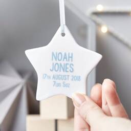 Personalized Ceramic Baby Keepsake - First Christmas Ornament - thumbnail 2