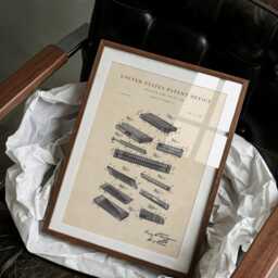 Harmonica Patent Art Print Hand Painted Watercolor Poster - thumbnail 2