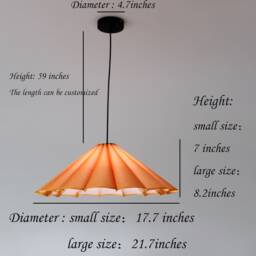 Handmade Candy Orange Linen Pendant Lamp Modern Style - thumbnail 2