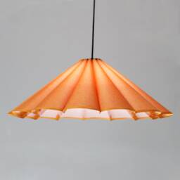 Handmade Candy Orange Linen Pendant Lamp Modern Style